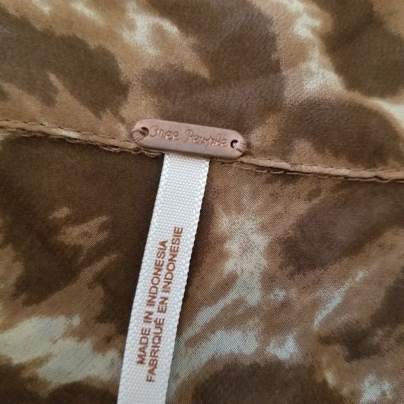 Free People Leopard Print Sheer Blouse - Picture 3 of 8